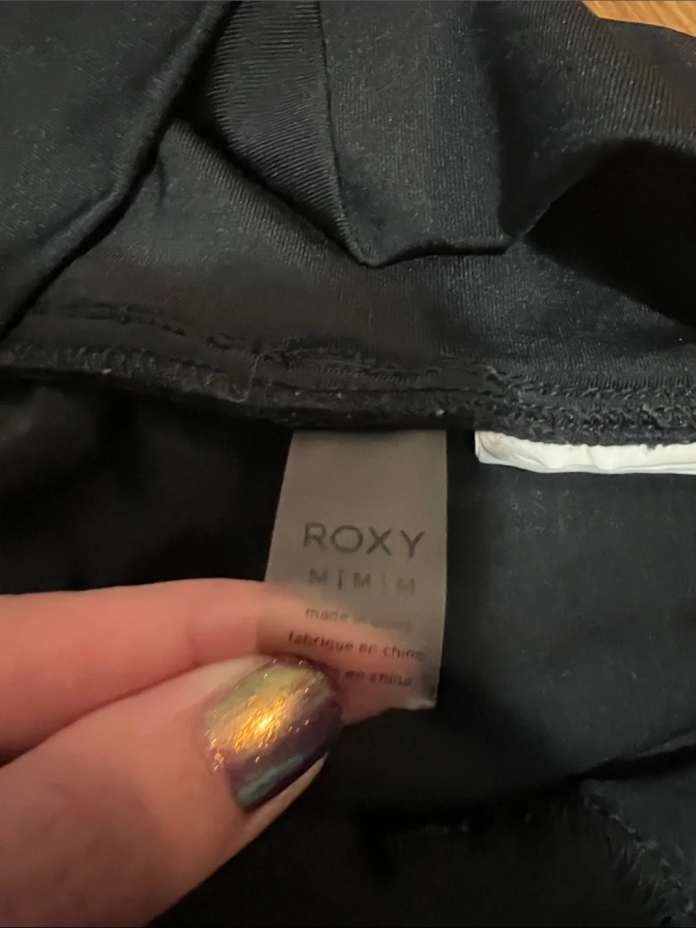 Roxy Black Fold-Over Waist swim surf  Shorts